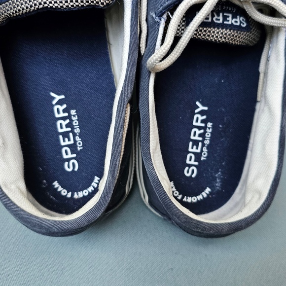 Sperry Halyard 2-Eye Boat Shoes, Men’s 14, EUC, blue canvas - Picture 5 of 13